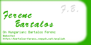 ferenc bartalos business card